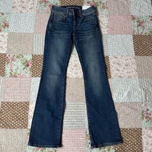 American Eagle mid-rise bootcut stretchy blue jeans